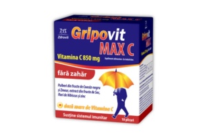 Gripovit Max C fara zahar x 10 plicuri cu pulbere pentru solutie orala