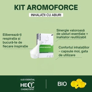 Kit Capsule BIO pentru inhalatii cu uleiuri esentiale x 15 monodoze + Inhalator reutilizabil, Pranarom - Img 5