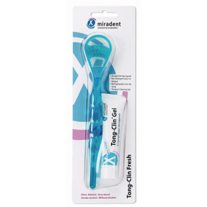 Miradent Periuta pentru curatarea limbii + gel x 15ml