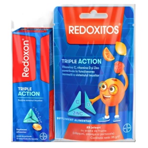 Redoxon Triple Action x 10 comprimate efervescente + Redoxitos Triple Action x 25 jeleuri