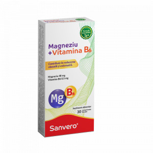 Sanvero Magneziu + Vitamina B6 x 30 comprimate