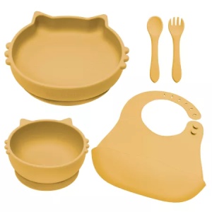Set pentru diversificare bebelusi Appekids Kitty, culoare Honey