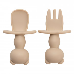 Tacamuri din silicon pentru diversificare bebelusi, Appekids Bubble Beige - Img 1