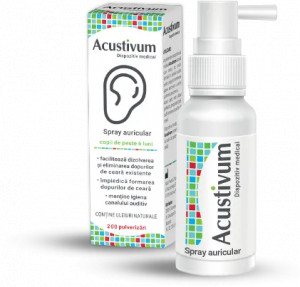 Zdrovit Acustivum spray auricular pentru eliminarea dopurilor de ceara x 20ml