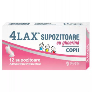 4LAX Supozitoare cu Glicerina pentru copii x 12 supozitoare