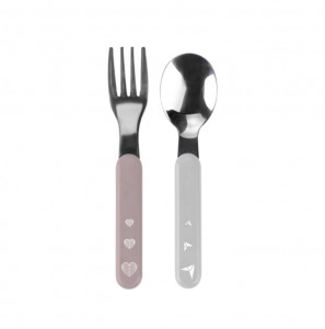 Baby Ono set de tacamuri din inox roz pentru copii (cod 1065/02)