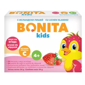 Bonita Kids capsuni x 24 comprimate de supt