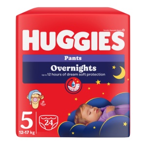 Huggies chilotei de noapte Overnights nr. 5 (12-17kg) x 24 bucati