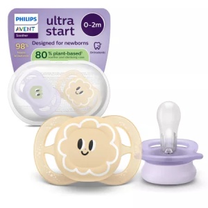 Philips Avent Suzeta Ultra Start Multicolor 0-2 luni x 2 bucati, cod SCF075/13
