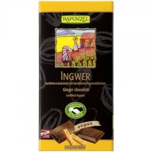 Rapunzel Ciocolata Amaruie cu ghimbir si 55 % cacao vegana eco x 80g