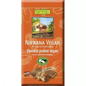 Rapunzel Ciocolata BIO vegana Nirwana neagra cu Praline x 100 grame