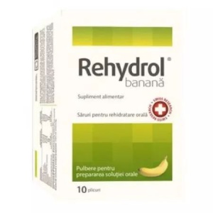Rehydrol saruri de rehidratare cu aroma de banane x 10 plicuri
