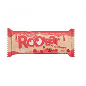 Roobar Baton cu capsuni in glazura roz bio x 30 grame