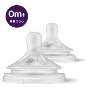 Avent Tetine Natural din silicon cu flux de la 0 luni, pentru nou-nascuti x 2 bucati (cod SCY961/02)