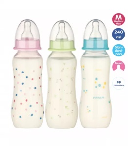 Baby Nova Biberon cu tetina din silicon si gat larg x 150ml