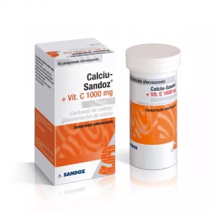 Calcium Sandoz + Vitamina C 1000mg x 10 comprimate efervescente