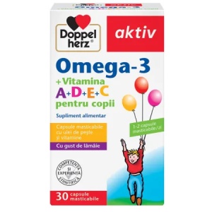 Doppel Herz Aktiv Omega 3 + Vitamina A,C,D,E pentru copii x 30 capsule masticabile