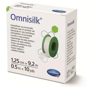 Hartmann Omnisilk Plasture hipoalergenic pe suport de matase cu margini zimtate, 1.25cm x 9.2m