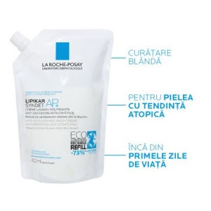 La Roche Posay Lipikar Syndet AP+ Rezerva crema de spalare anti-iritatii pentru piele sensibila x 400ml - Img 3