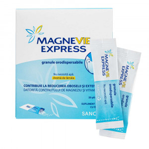 MagneVie Express cu Magneziu si Vitamina B6 x 20 plicuri orodispersabile