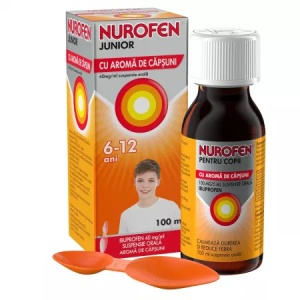 Nurofen Junior cu aroma de Capsuni, 6-12 ani x 100ml