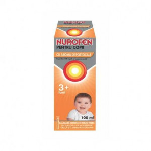 Nurofen sirop pentru copii cu aroma de portocale 100mg/5ml x 100ml