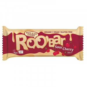 Roobar Baton cu visine in glazura alba bio x 30 grame