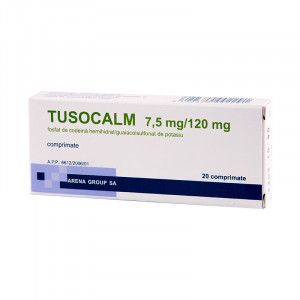 Tusocalm 7,5 mg/120 mg x 20 comprimate