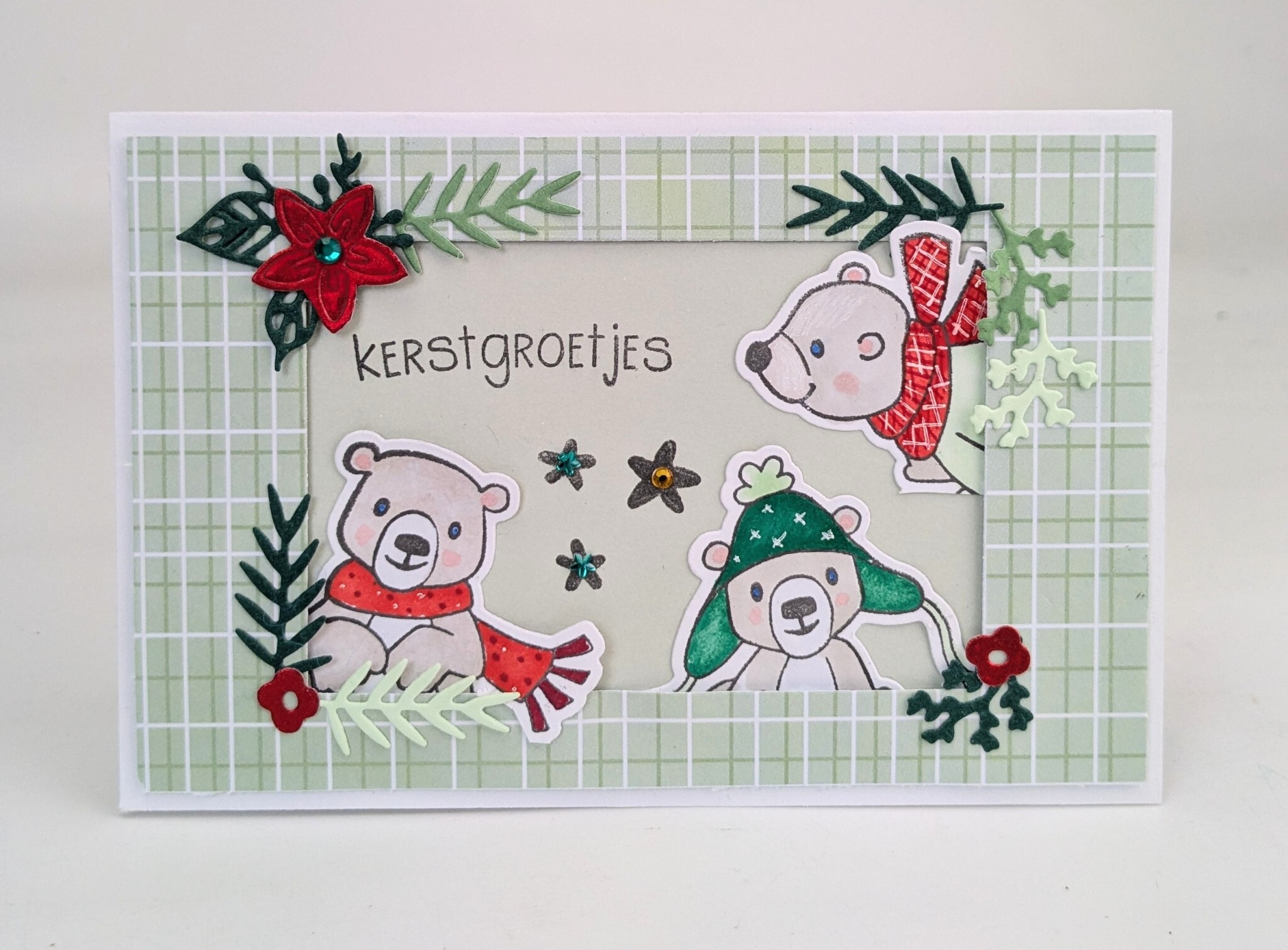 Kerstkaart met ijsberen