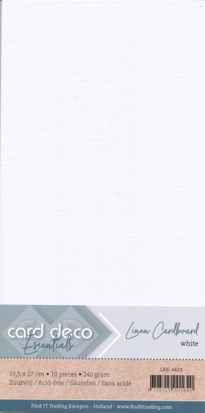 Card Deco linnen karton 13.5 x 27 cm wit, 10 stuks LKK-4K01