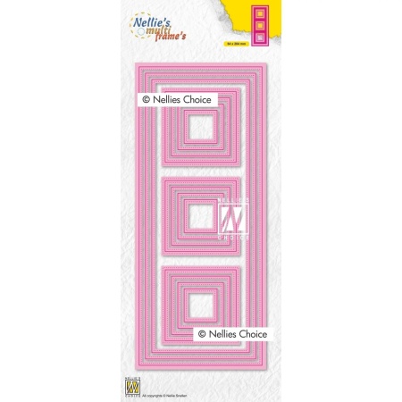 Nellie's Choice snijmal multi frames vierkant, 15 stuks, stitch rand, MFD140 (Locatie: h281)