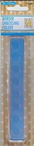 Nellie Snellen embossing folder Xmas Balls Border BOF005