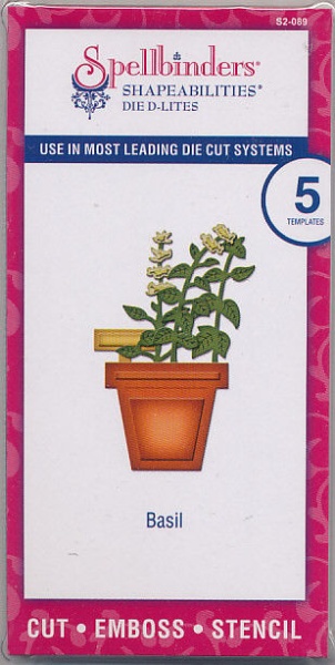 Spellbinders snij- en embosmallen Basilicumkruidenplantje 5 stuks S2-089 (Locatie: D145)