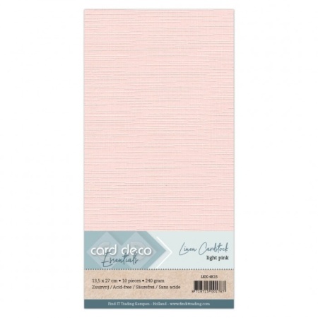Card Deco linnen karton 13.5 x 27 cm, lichtroze, 10 stuks LKK-4K15