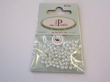 Glasparels rond 4 mm wit 80 stuks 12277-7701 (Locatie: K3)