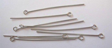 Kettelstiften met kop zilverkleur 45 mm 100 stuks 10317-4501 (Locatie: K3)