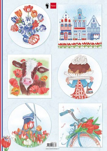 Marianne Design, decoupage sheet, I Love Hollad, tulips EWK1275 (Location: 1141)
