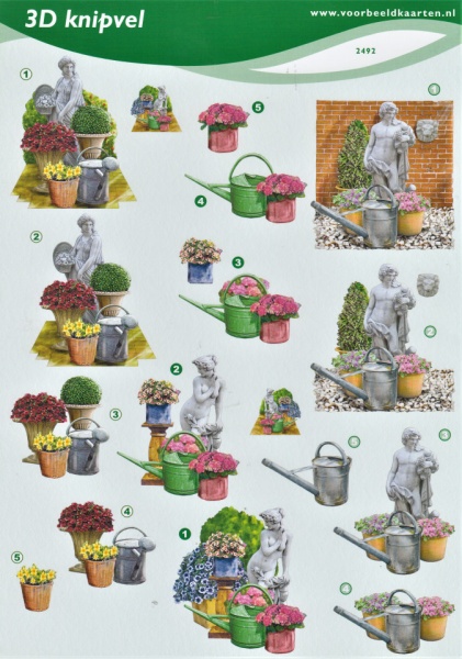 Voorbeeldkaarten knipvel bloemen 2492 (Locatie: 5515)