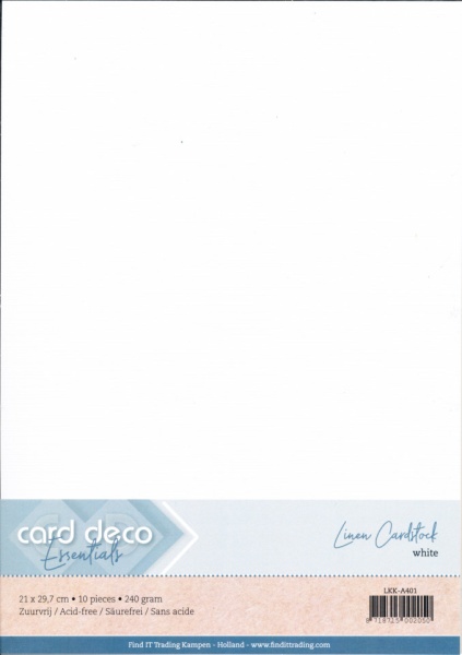 Card Deco linnen karton A4 wit 10 vel LKK-A401
