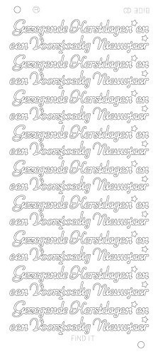 Find It stickervel glanzend goud gezegende kerstdagen CD3018 (Locatie: nn097)