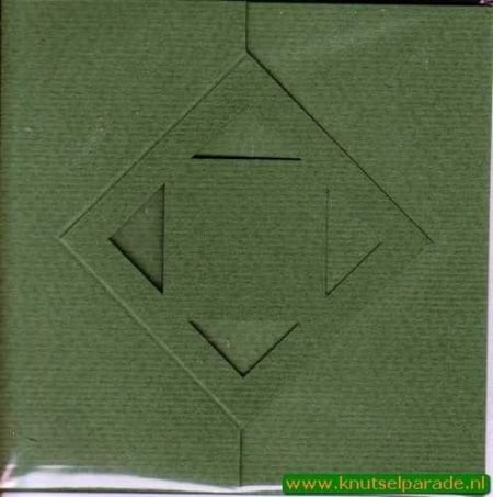 Lomiac kaart vierkant zigzag met ruit groen 3 stuks LC3142 (Locatie: Q031 )