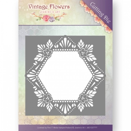 Jeanine's Art snijmal Floral Hexagon JAD10031 (Locatie: e329)