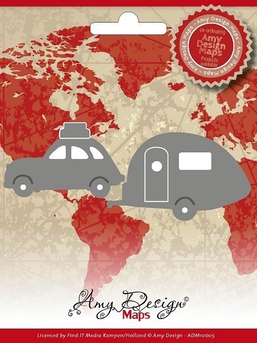 Amy Design snij- en embosmal Car with Caravan ADM10005 (Locatie: M87)