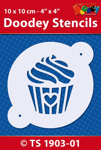 Doodey stencil cupcake 10 x 10 cm TS1903-01 (Locatie: 4630)