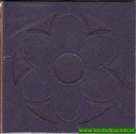 Lomiac dubbele kaart d.blauw met bloem 3 stuks LC3101 (Locatie: Y024 )