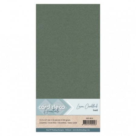 Card Deco linnen karton 13.5 x 27 cm basil, 10 stuks LKK-4K41