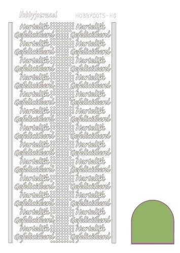 Hobbydots stickervel glanzend gefeliciteerd Lime-groen STDMHG0C (Locatie: H407 )
