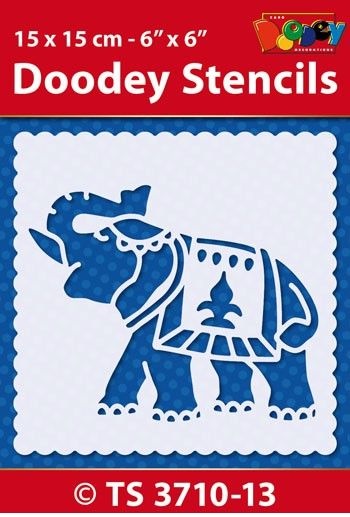 Doodey Stencil Olifant 15 x 15 cm TS3710-13 (Locatie: 4630)