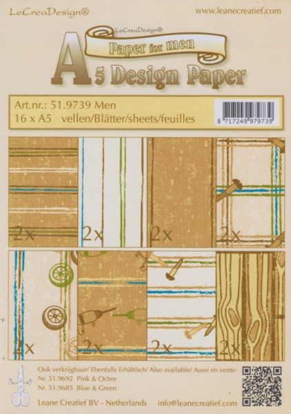 Le Crea Design, design paper, Men, A5 51.9739 (Locatie: s2)