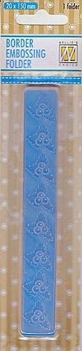 Nellie Snellen embossing folder Holly Border BOF004